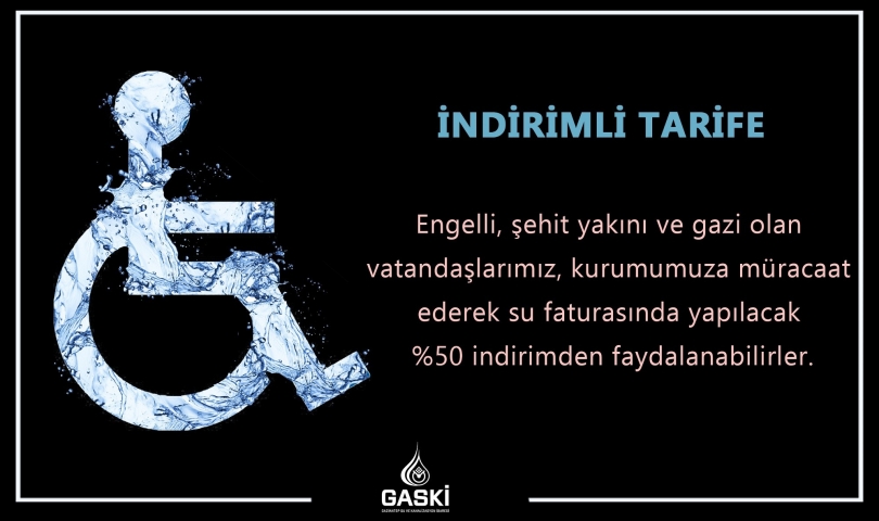 Gaski gazi, engelli ve şehit aileleri için yüzde 50 indirim yapıyor