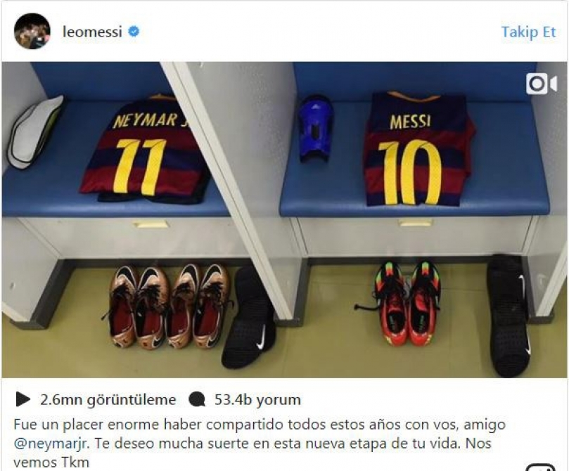 Messi’den Neymar’a veda