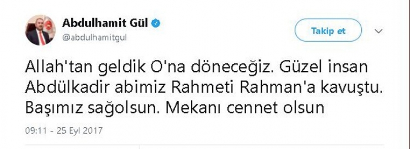 Yüksel’in ani ölümü Gaziantep ve Şanlıurfalı siyasetçileri üzdü