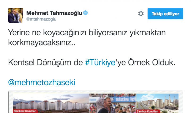 Tahmazoğlu'ndan kentsel dönüşüm sırrı