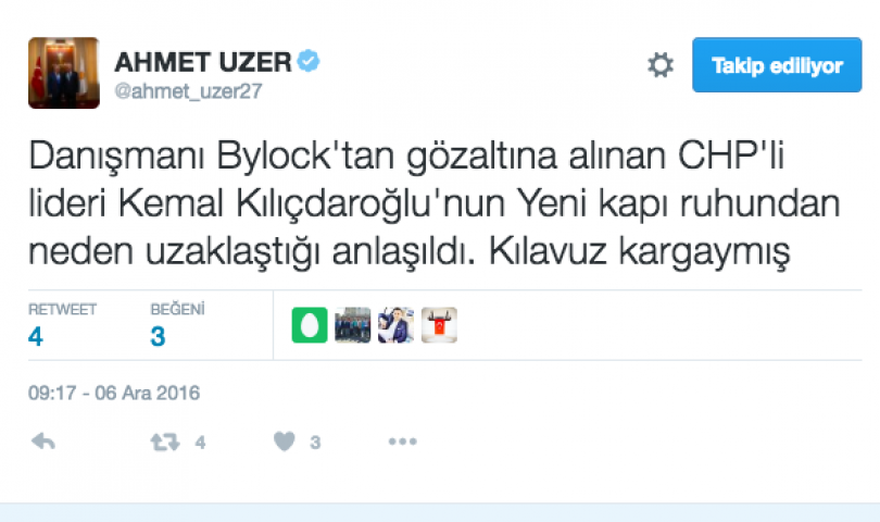 Ahmet Uzer'den Kemal Kılıçdaroğlu'na: Kılavuzu karga