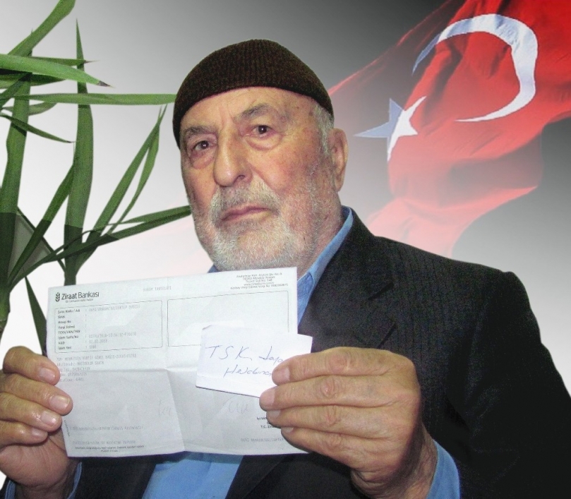 Emekli gurbetçi, bir aylık maaşını Kahraman Mehmetçik için bağışladı
