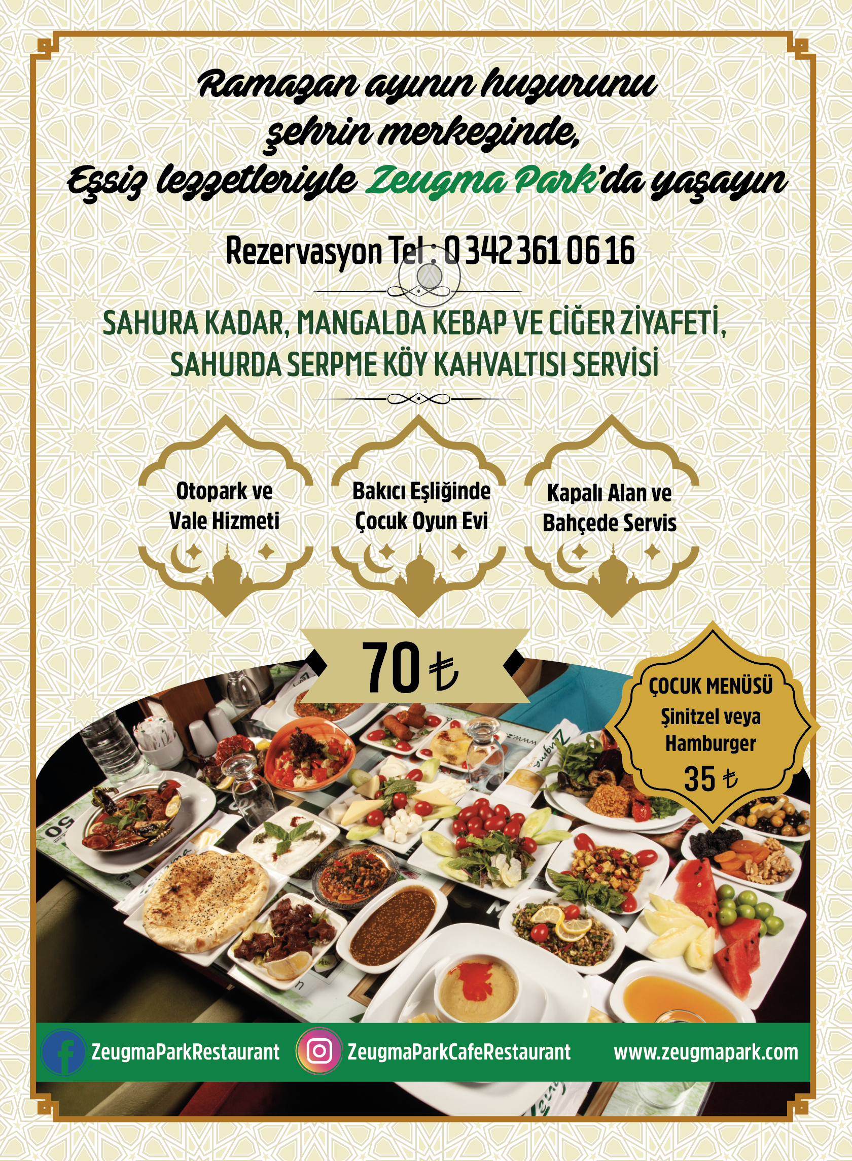 Zeugma Park İftar Menüsü