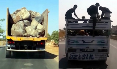 Gaziantep’te kamyonlar tehlike saçtı