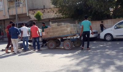 Sıcağa ve yüke dayanamayan at yere yığıldı