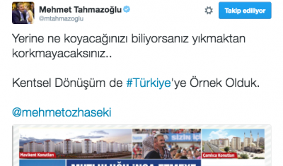 Tahmazoğlu'ndan kentsel dönüşüm sırrı