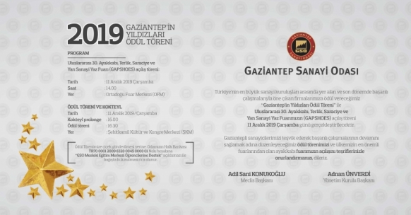 GAZİANTEP’İN YILDIZLARI ÖDÜL TÖRENİ